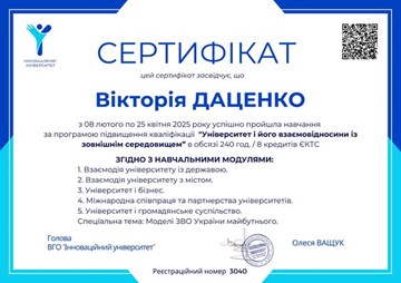 Підвищення кваліфікації Інноваційний Університет